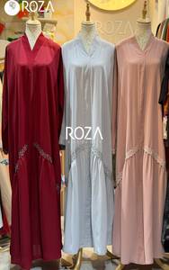 Abayas Árabes de Lujo, Ropa Modesta, Caftanes Elegantes de Verano, Vestidos con Mangas Cortas y Largo a Media Pantorrilla - Product Image 2