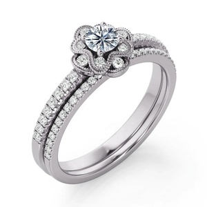 925 argent Sterling naturel blanc Zircon rond coupe pierre précieuse naturelle bijoux en or bague de mariage en argent pur cadeaux parfaits pour elle - Product Image 3