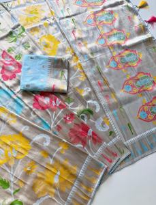 Sari de Seda Paithani Saurya Life Style, Tradicional, Suave, con Bordados Meenakari y Jacquard, de Secado Rápido, para Fiestas y Eventos - Product Image 4