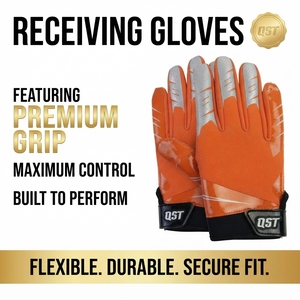 Custom American Football Receiver Gloves Full Finger Adjustable Wrist football <b>game</b> gloves football protective gear for training - Product Image 3