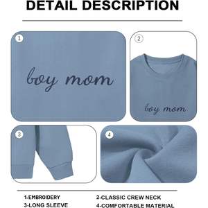 Weetiotio Women's Embroidered <b>Mama</b> Sweatshirt Casual Oversized Pullover Top with Crewneck <b>Hoodie</b> for Mom's Life - Product Image 6