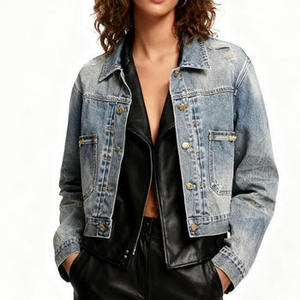 Chaqueta Larga Vaquera Vintage para Mujer – Precio de Fábrica, Abrigo Vaquero Casual Oversize 100% Algodón, Logotipo Personalizado OEM, Venta al por Mayor - Product Image 4