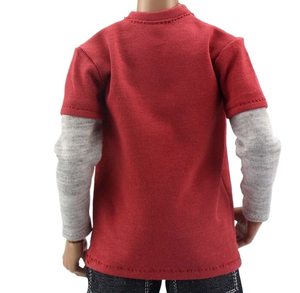 เสื้อยืดคอกลมเรียบง่ายแบบกำหนดเอง กำลังฮิต 2 in 1 แขนยาวสองชั้น เสื้อยืดแขนสองชั้นสำหรับผู้ชาย - Product Image 5