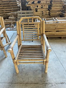 Bamboo Folding <b>Garden</b> Chair Outdoor Rustic Bar <b>Stool</b> Natural Wood Design Tapered Leg Hard Floor Use modern Balcony Courtyarn - Product Image 3