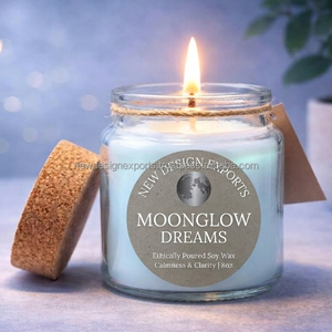 Premium Moonglow Dreams Sanctuary Jar – Ethically Poured <b>Soy</b> <b>Wax</b> for Calmness - Product Image 2