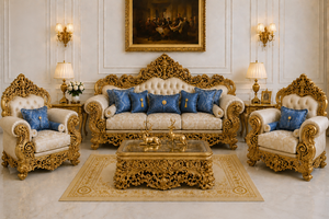 Juego de Sofás Hechos a Mano de Estilo Francés para Sala de Estar, Muebles Dorados para Sala de Estar, Sofás/Couches Más Vendidos para el Hogar - Product Image 5