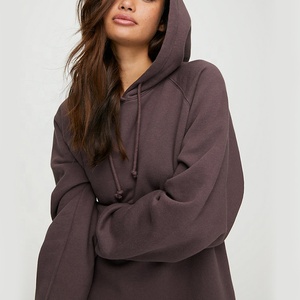 Vestido Sudadera con Capucha Oversize para Mujer, Color Liso, Manga Larga, Tejido de Algodón Transpirable, Ropa de Otoño - Product Image 5