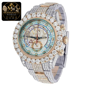 Montre unisexe de luxe à quartz analogique, cadran en cristal saphir avec lunette carrée sertie de diamants, bracelet en acier inoxydable 41 mm, chronographe, étanche 10 bars - Product Image 2