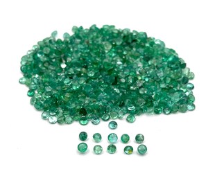 Émeraude Naturelle Zambienne Ronde Facettée, Lot en Gros de Pierres Précieuses pour la Fabrication de Bijoux, Pierre Verte - Product Image 1