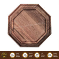 Plateaux et plateaux de service en bois d'acacia au design unique, durables, lavables au lave-vaisselle, plateaux octogonaux en bois pour la cuisine et la table à manger