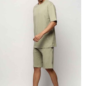 Conjunto Casual de Otoño para Hombre, Transpirable, de Dos Piezas, con Camiseta de Manga Corta y Pantalones Cortos con Cintura Elástica, 100% Algodón - Product Image 3