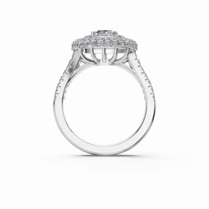 14K White Gold Lab Grown <b>Cushion</b> Cut Double Halo Engagement <b>Ring</b> IGI Certified - Product Image 2