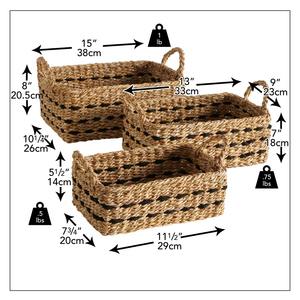 Ensemble de 3 paniers en jonc de mer et en jute, faits à la main, paniers de rangement, vente en gros, écologiques, fabriqués au Vietnam - Product Image 2