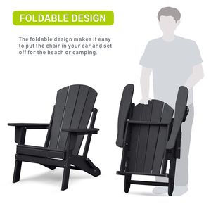 Sedia Adirondack Resistente alle Intemperie per Esterni, Sedia da Giardino Pieghevole in HDPE - Product Image 2