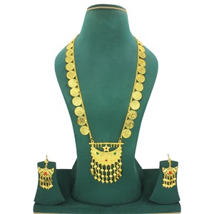 Conjunto de collar de joyería en forma de luna de flor hueca chapada en oro Conjunto de joyería de moda de Oriente Medio para mujeres y niñas - Product Image 4