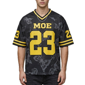 Camiseta de Fútbol Americano de Malla Sublimada con Diseño de Mariposa, Cuello en V, Manga Corta, Número Personalizado, Talla Grande, Producción en Masa de Poliéster - Product Image 3