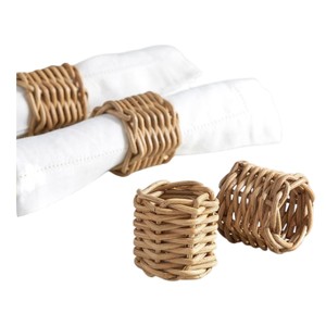 Juego de 4 servilleteros de bambú de nuevo diseño para decoración, regalos, decoración festiva, decoración de eventos, decoración de mesa - Product Image 1