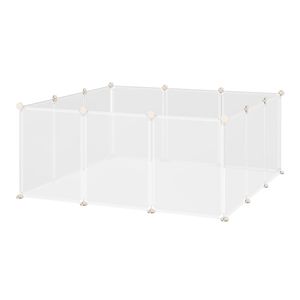 Recinto Portatile XXL a 12 Pannelli Fai-da-Te in Plastica e Alluminio per Animali Domestici, Gabbia per Conigli, Cincillà, Porcellini d'India, Uso Interno - Product Image 1