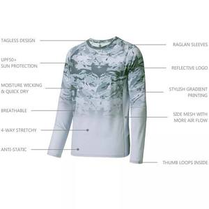 Camisas de Pesca Casuales para Hombre con Protección Solar UPF 50+, Nuevo Diseño, 100% Poliéster Spandex, Manga Larga, Cuello con Estampado - Product Image 3