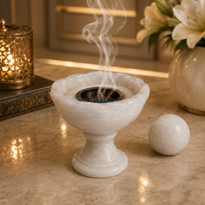 Brûleur à Bakhoor décoratif en résine avec calligraphie arabe dorée, porte-encens, décoration de maison pour Ramadan et Eid, accessoire cadeau - Product Image 2