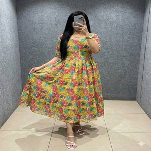 VASTRA COTTAGE Nouvelle Collection Robe en Coton à Imprimé Floral et Manches Bouffantes Artistiques Doublure Intégrale Style Ethnique Décontracté pour Festivals - Product Image 4