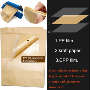 Bolsa de Papel con Cierre Hermético, Impresa y Grabada en Relieve, con Etiqueta de Cartón, para Envasado de Alimentos, Frutos Secos y Nueces, Personalizada - Product Image 3