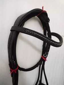 Brida Anatómica Premium de Cuero Negro para Caballo con Cabezada Acolchada, Freno y Frentera Curva. - Product Image 4