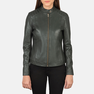 Veste de motard pour femme en similicuir PU, coupe ajustée, courte, avec fermeture éclair sur le devant, élégante, pour un usage quotidien - Product Image 1