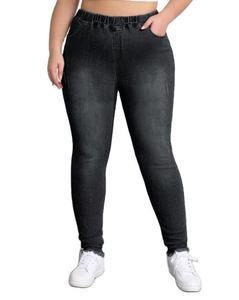 Vente en gros de jeans décontractés pour femmes, taille élastique, respirants, écologiques, sexy, en denim, taille plus, personnalisables, service OEM - Product Image 4