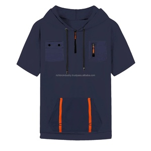 casual fashion <b>men's</b> short sleeve New summer hooded T-<b>shirt</b> <b>Men</b> solid color top <b>men's</b> short sleeve Hooded T-<b>shirt</b> - Product Image 5