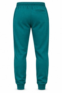 Pantalon de survêtement homme vert sarcelle, taille élastique, cordon de serrage, poches, décontracté, poids moyen, coton et fibre de bambou, respirant, pour l'automne - Product Image 3