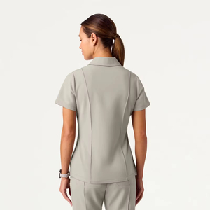 Custom Logo Stretch Unisex Nursing Scrubs Spandex/Cotton Knitted OEM Hospital <b>Doctor</b> Luxury Uniforms Fashion Flare Scrub <b>Set</b> - Product Image 4