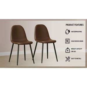 Set di 4 Sedie da Pranzo in Stile Moderno con Sedili Imbottiti in Pelle e Gambe in Metallo Nero - Product Image 3