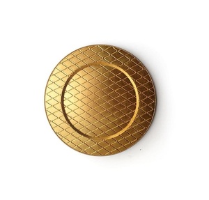 Round Metal Decorative Charger <b>Plate</b> Solid Color Polished Glam Design Party Dinnerware Gold Silver Rose Gold Charger <b>plate</b> - Product Image 4