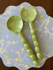 Ensemble de cuillères de service miroir en résine aspect marbre bleu, design de luxe, 10 ml, manche long perlé, compatible lave-vaisselle, écologique, durable, pour les fêtes - Product Image 4