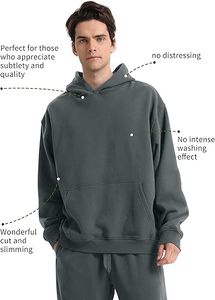 Sweat à capuche décontracté pour homme, coupe classique, 100 % polyester polaire, poche courte, design personnalisé, couleurs et prix de gros - Product Image 2