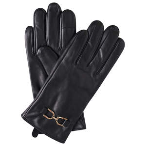 Women’s Leather fashion <b>Gloves</b> with Gold Horsebit Detail - Product Image 1