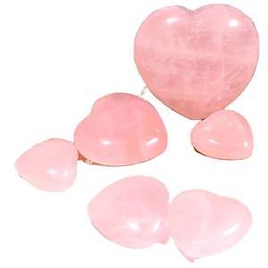 Piedra Rosa de cuarzo rosa Natural con forma de corazón, piedra curativa de cristal, gran corazón, fabricante de piedras preciosas, venta al por mayor