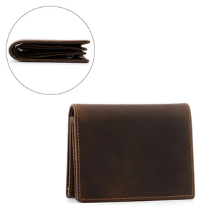Cartera de Cuero con Múltiples Ranuras para Tarjetas, Estilo Ejecutivo Marrón, Cartera Premium para Hombre, Delgada, con Cierre Abierto, Corta, para Efectivo - Product Image 2