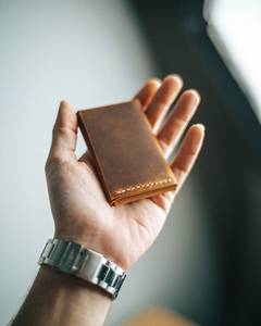 Seamless Stitchless Leather <b>Wallet</b> Minimalist Card Case Genuine Leather Slim No Stitch <b>RFID</b> <b>Blocking</b> Men Gift SLW-0037 - Product Image 4