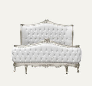 Cama Tapizada Clásica Europea Premium con Estructura de Madera de Caoba y Tapicería de Tela para Hoteles y Dormitorios Residenciales - Product Image 3