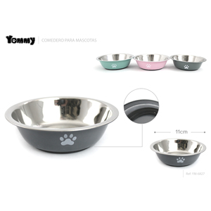 Ciotola per animali domestici Yommy in acciaio inossidabile da 11 cm con base antiscivolo per cani e gatti - Product Image 1
