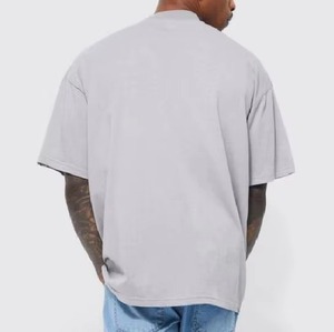 Boxy Fit Blank T-Shirt Custom Men French Terry Men's T-Shirts100% Organic Pima Cotton Tee 300 GSM Heavyweight Oversized T Shirt - Product Image 2