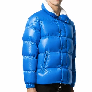 High Wholesale Outdoor Light <b>Warm</b> Duck Custom Logo Canvas Black Winter Windproof Bubble Filled Down Jackets for Man High Quality - Product Image 1