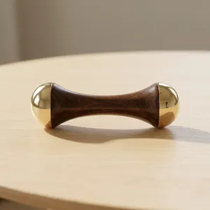 Bâtonnet Kansa en bois poli fait main, double face, style ange, outil ayurvédique pour le soin de la peau, conçu pour une peau éclatante - Product Image 1