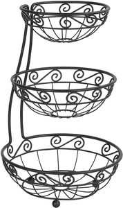 Support à fruits en métal à deux niveaux pour le rangement sur comptoir de cuisine et l'organisation de la décoration intérieure moderne - Product Image 3