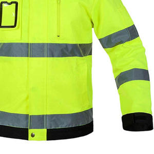 Safety <b>Jacket</b> with Reflector Strips Lightweight and High Visibility Design for Outdoor Security Use - Product Image 5