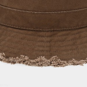Sombrero de Pescador de Lona Marrón para Hombre, Hecho a Medida, con Borde Deshilachado, Casual, para Primavera/Verano, Talla 56-58CM, Unisex, Estilo Denim - Product Image 4