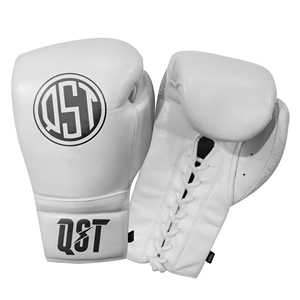 Gants de boxe professionnels blancs en cuir PU respirant, anti-humidité, à lacets, personnalisables, pour entraînement et compétition, QST - Product Image 5