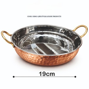 Poêle à frire rétro en cuivre avec intérieur antiadhésif en acier inoxydable et extérieur en cuivre martelé, écologique et durable, 19 cm - Product Image 3